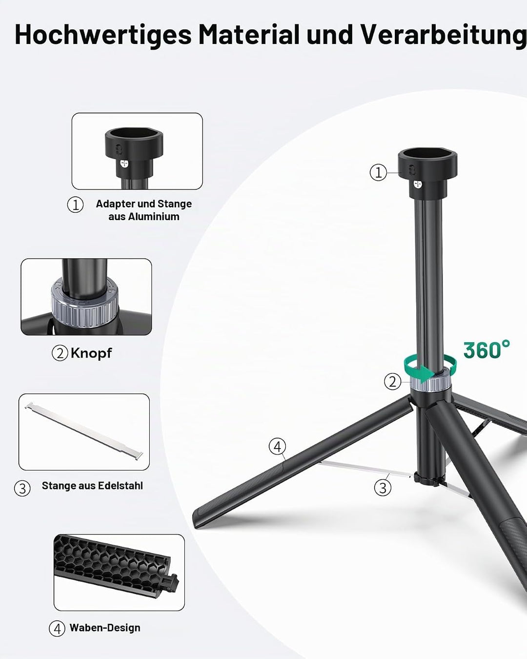 Starlink Mini Stativ Halterung, tragbarer Ständer mit Aluminium Mount Adapter, kompatibel mit neuen