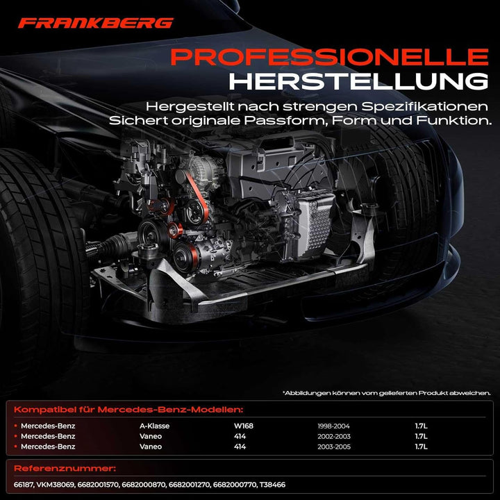 Frankberg Spannrolle Riemenspanner Keilrippenriemen Kompatibel für A-Klasse W168 Vaneo 414 1.7L Dies