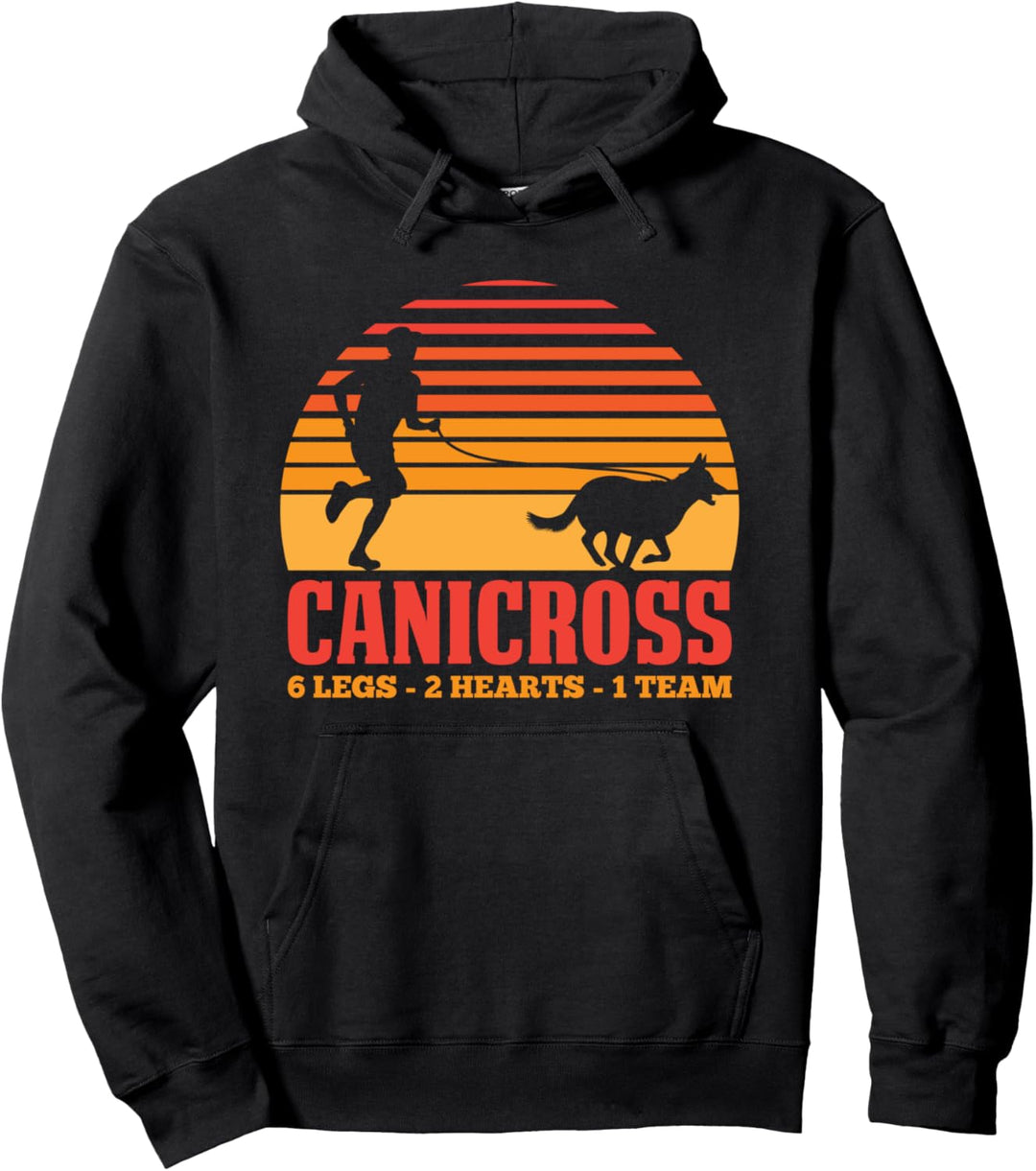Canicross Laufschuh, 6 Beine, 2 Herzen, 1 Team Pullover Hoodie