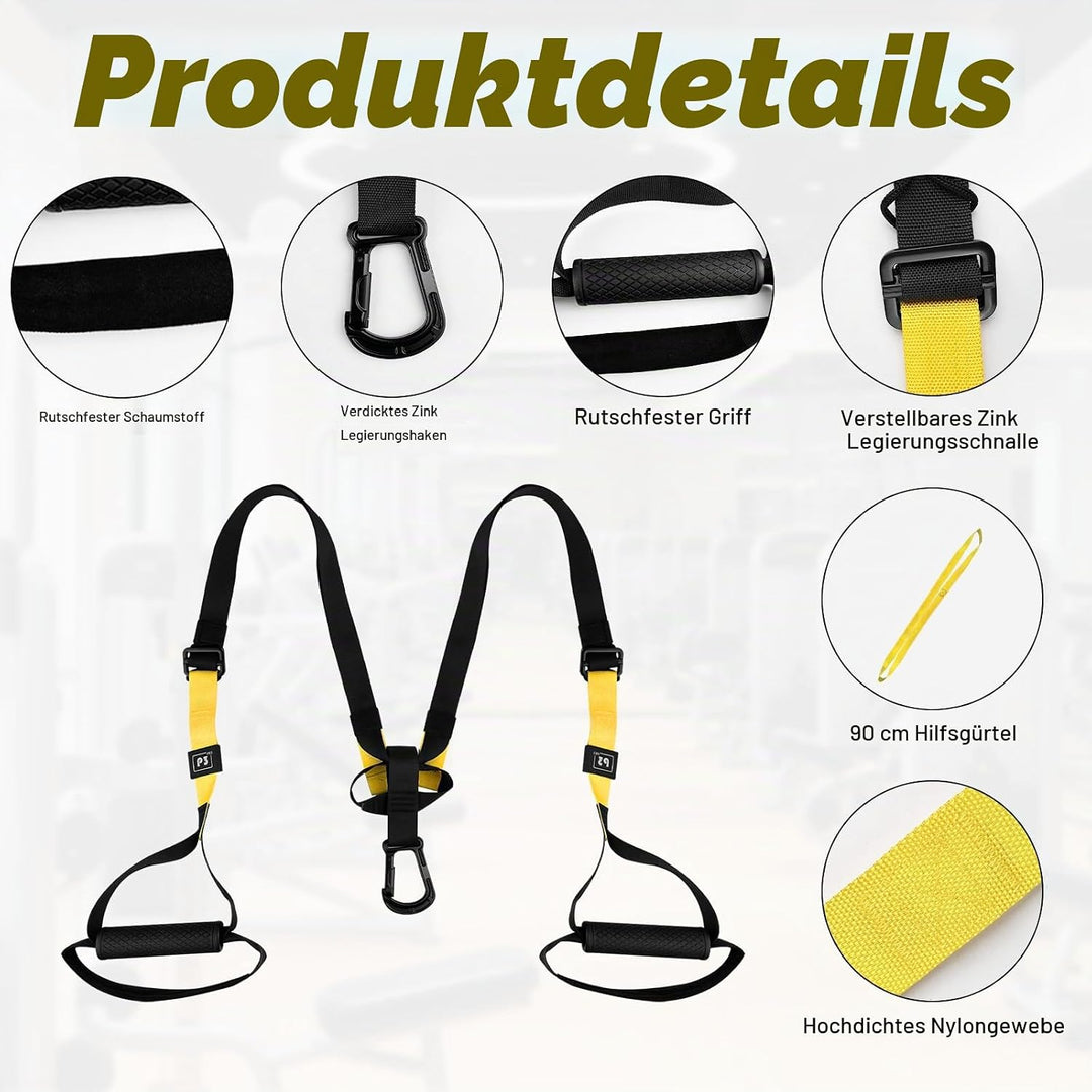 Sling Trainer, Schlingentrainer für Ein Ganzkörpertraining, Suspension Trainer mit Türanker Einstell
