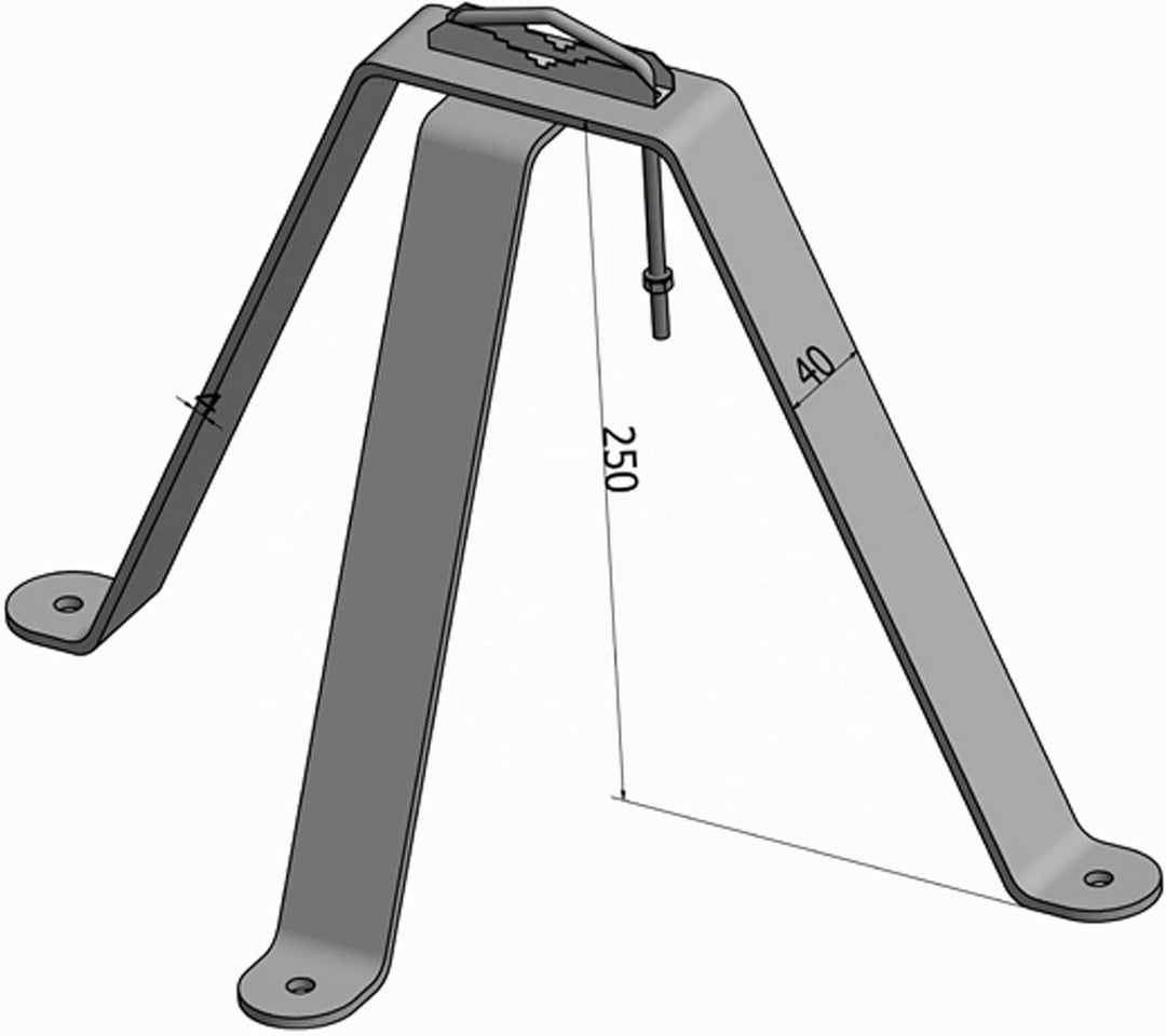 Wandbefestigung/Masthalterung aus hochwertigem Stahl 25 cm - Mast- oder Stangenbefestigung bis 60 mm