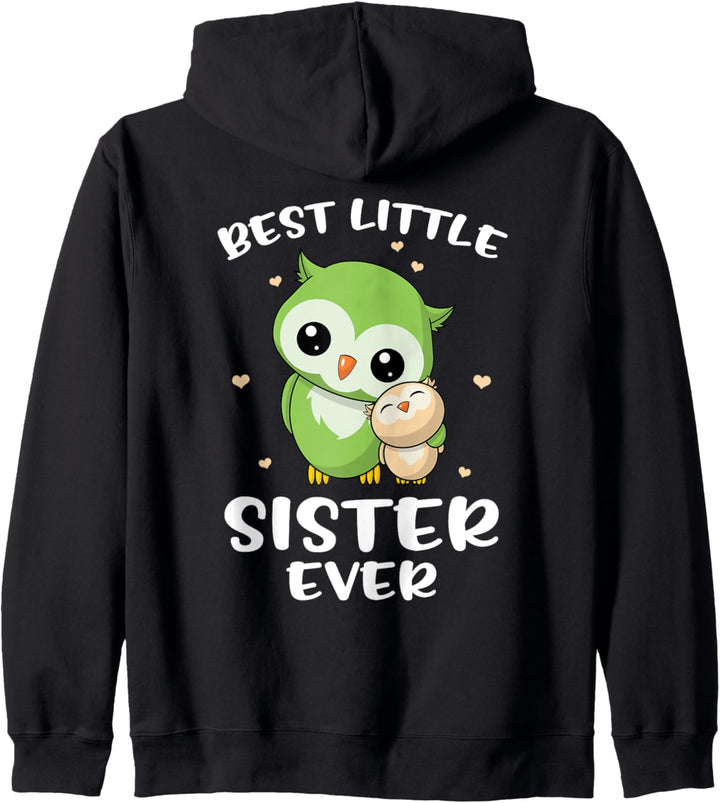 Beste kleine Schwester aller Zeiten - Geschwister Eulen Eule Kapuzenjacke