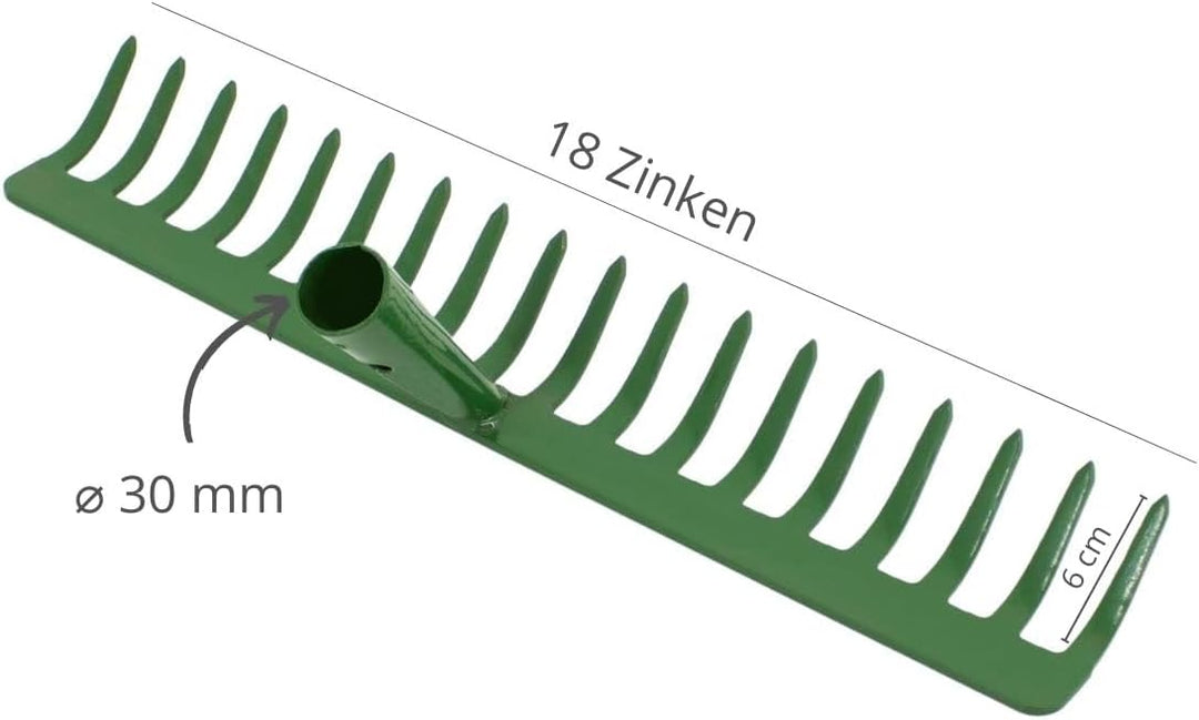 Rekord - XXL Rasenrechen 45 cm inkl. Holz-Stiel Pulverbeschichtete Stahl-Harke Maximale Breite für E