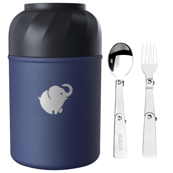 ThermobehäLter füR Essen-500Ml Thermobecher Essen Mit Faltbarer Gabel Und LöFfel, Auslaufsicher Warm