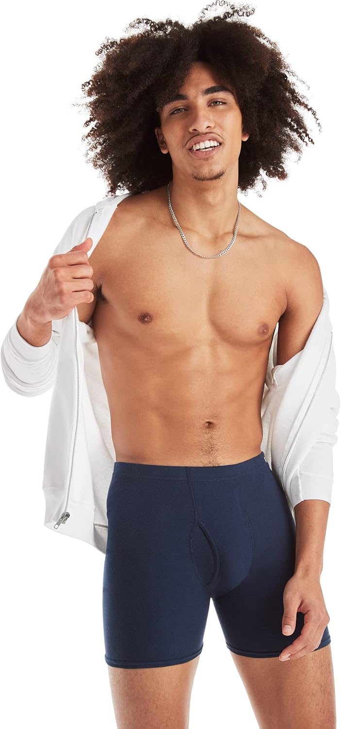 Hanes Comfortsoft Boxer Brief P4, Assorted Solids, Large