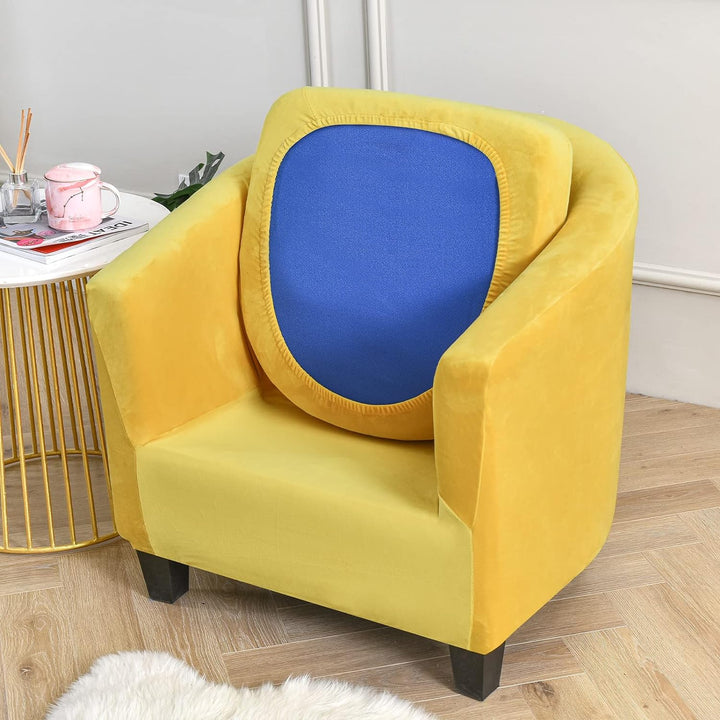 TOPCHANCES 2 Stück Tub Club Stuhlhussen, hohe Stretch-Sessel, Sofa-Schonbezug mit Kissenbezug, Samt-