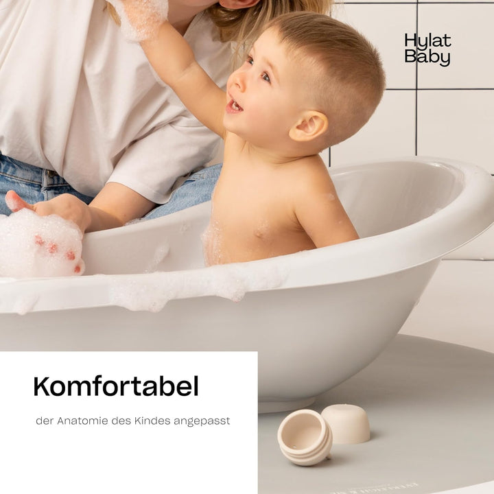 Hylat Baby - Friends Grau - Babywanne mit Stöpsel - TÜV Rheinland zertifiziert - stabil und bequem,