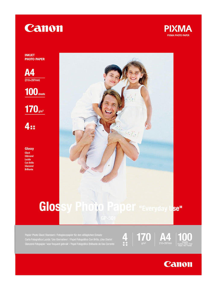 Canon Fotopapier GP-501 glänzend weiss - DIN A4 100 Blatt für Tintenstrahldrucker – PIXMA Drucker (2
