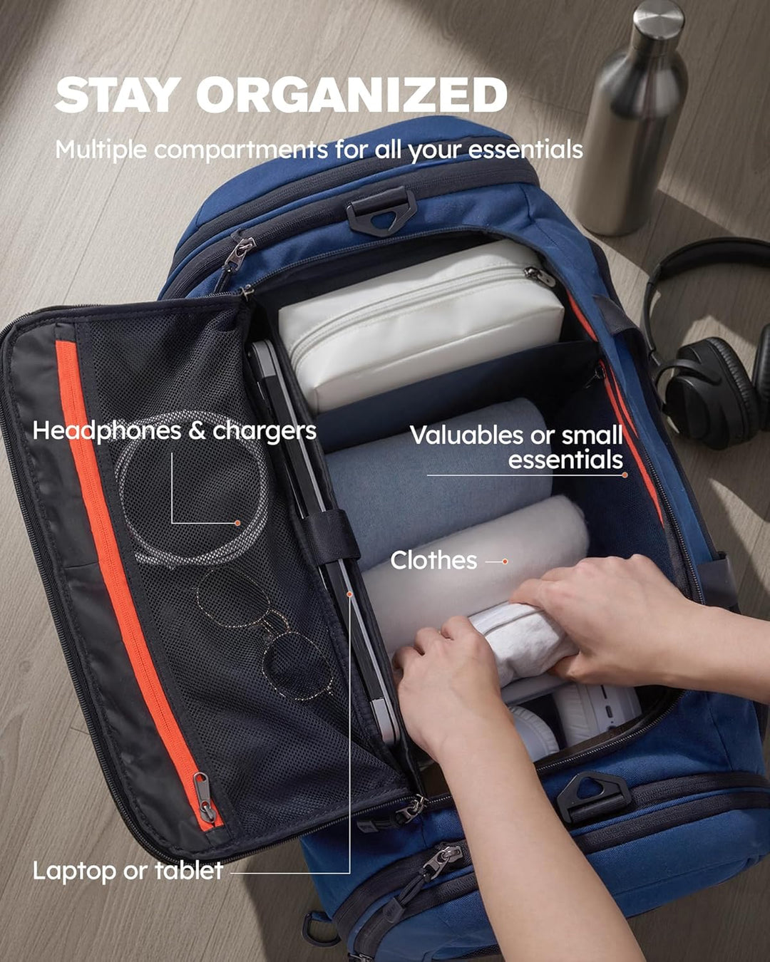 Tolaccea Sporttasche 56–70L für Herren & Damen – Erweiterbare Reisetasche mit Schuhfach & Nassfach,