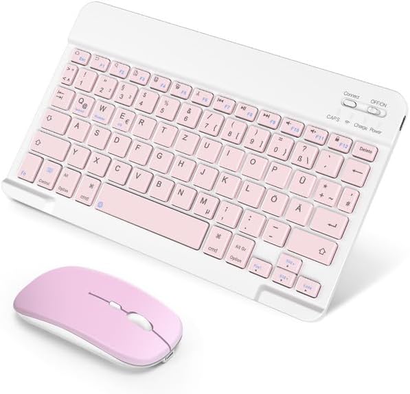 SOPPY Bluetooth Tastatur & Maus Tragbare Tastatur Maus wiederaufladbare Mini-Tastatur, kabellose Tas