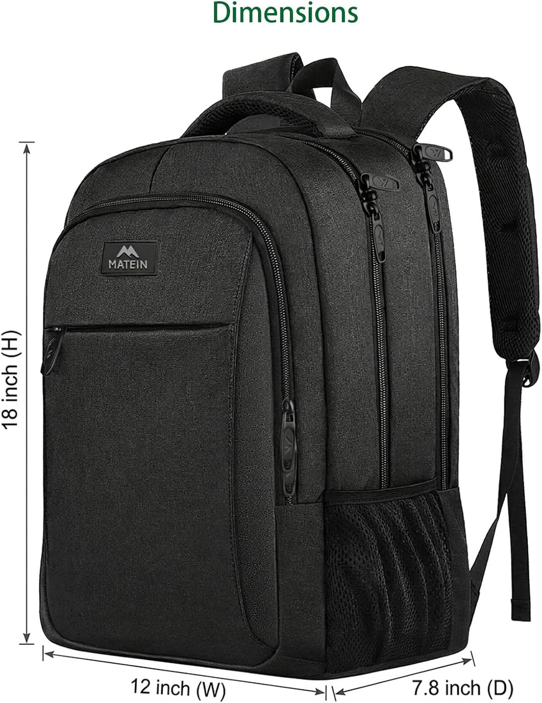 MATEIN Business Laptop Rucksack 15,6 Zoll Reise Laptop Tasche Rucksack mit USB Ladeanschluss Wassera