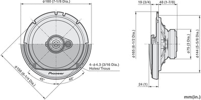 Pioneer TS-A1671F 16,5 cm 3-Weg-Koaxial-Lautsprecher Set mit 2 Lautsprechern (je 320 W max., 70 W Si