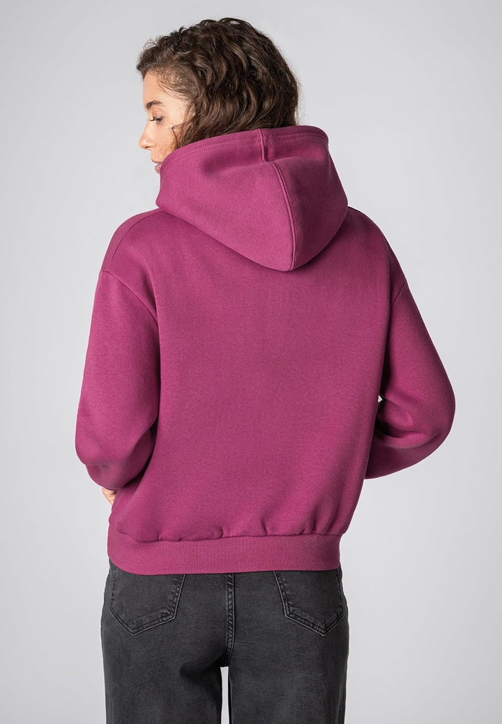 Sublevel Damen Basic Pullover Hoodie mit Mini-Print XS Rosa, XS Rosa