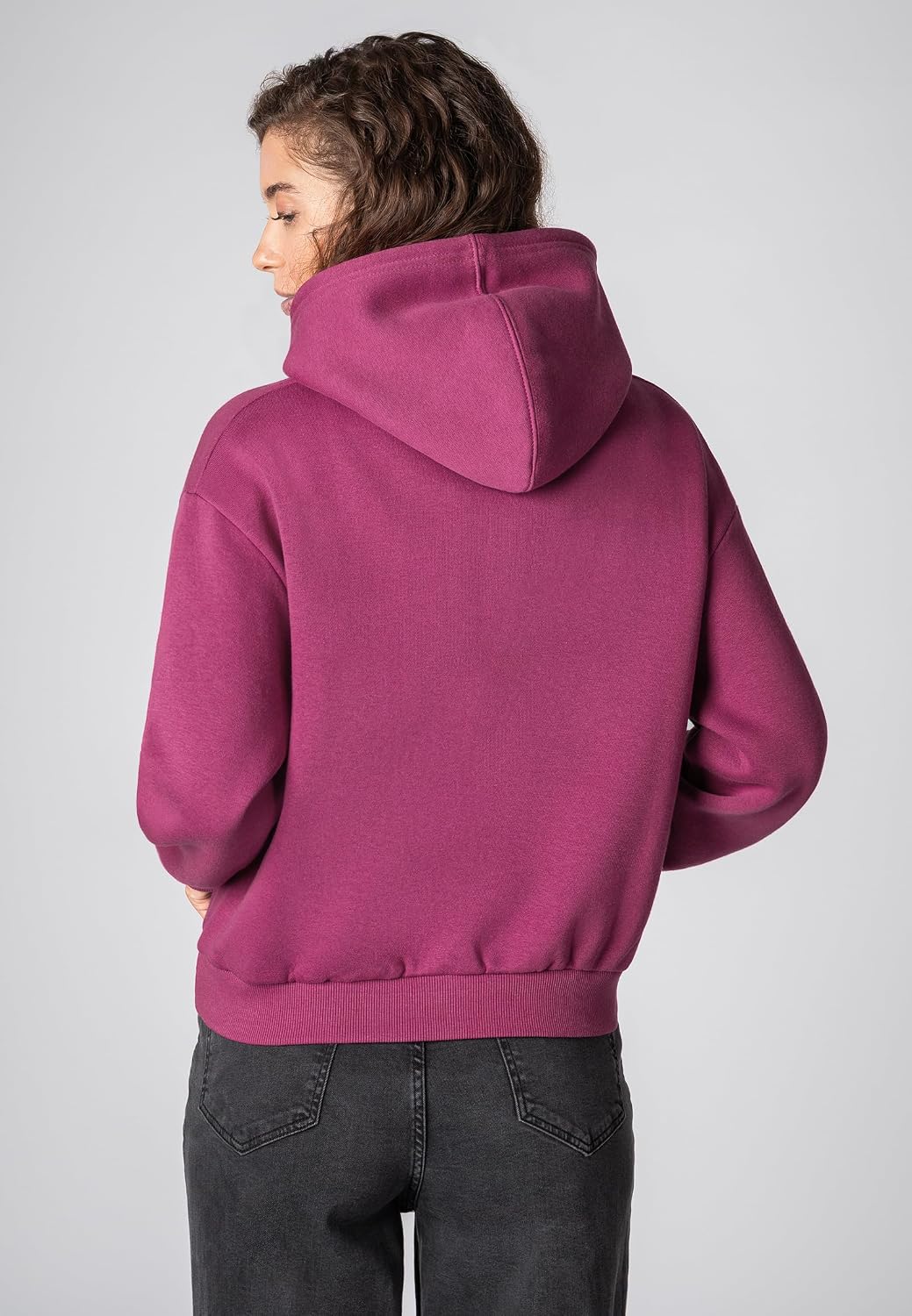 Sublevel Damen Basic Pullover Hoodie mit Mini-Print S Rosa, S Rosa