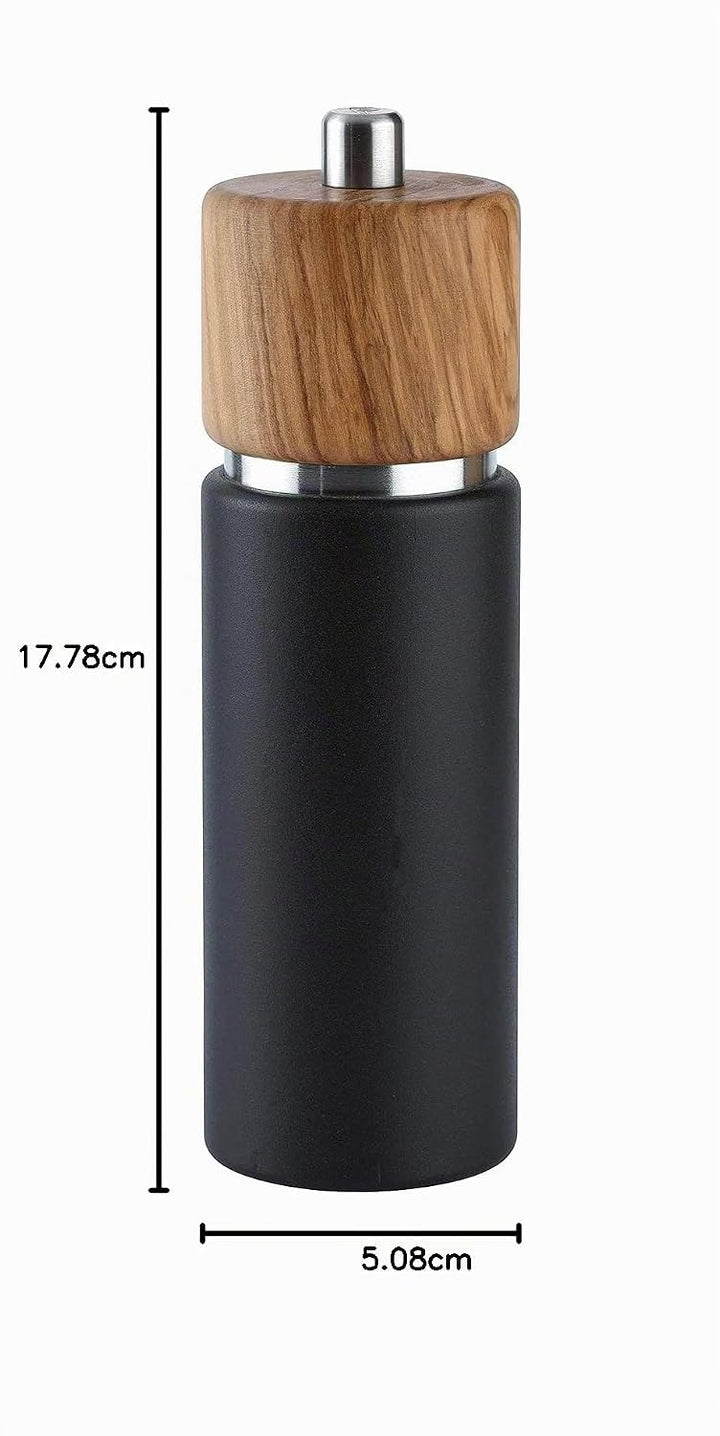 Zassenhaus Salzmühle Hannover aus Olivenholz und Gusseisen in der Farbe Natur-Schwarz, Höhe: 18cm, 0