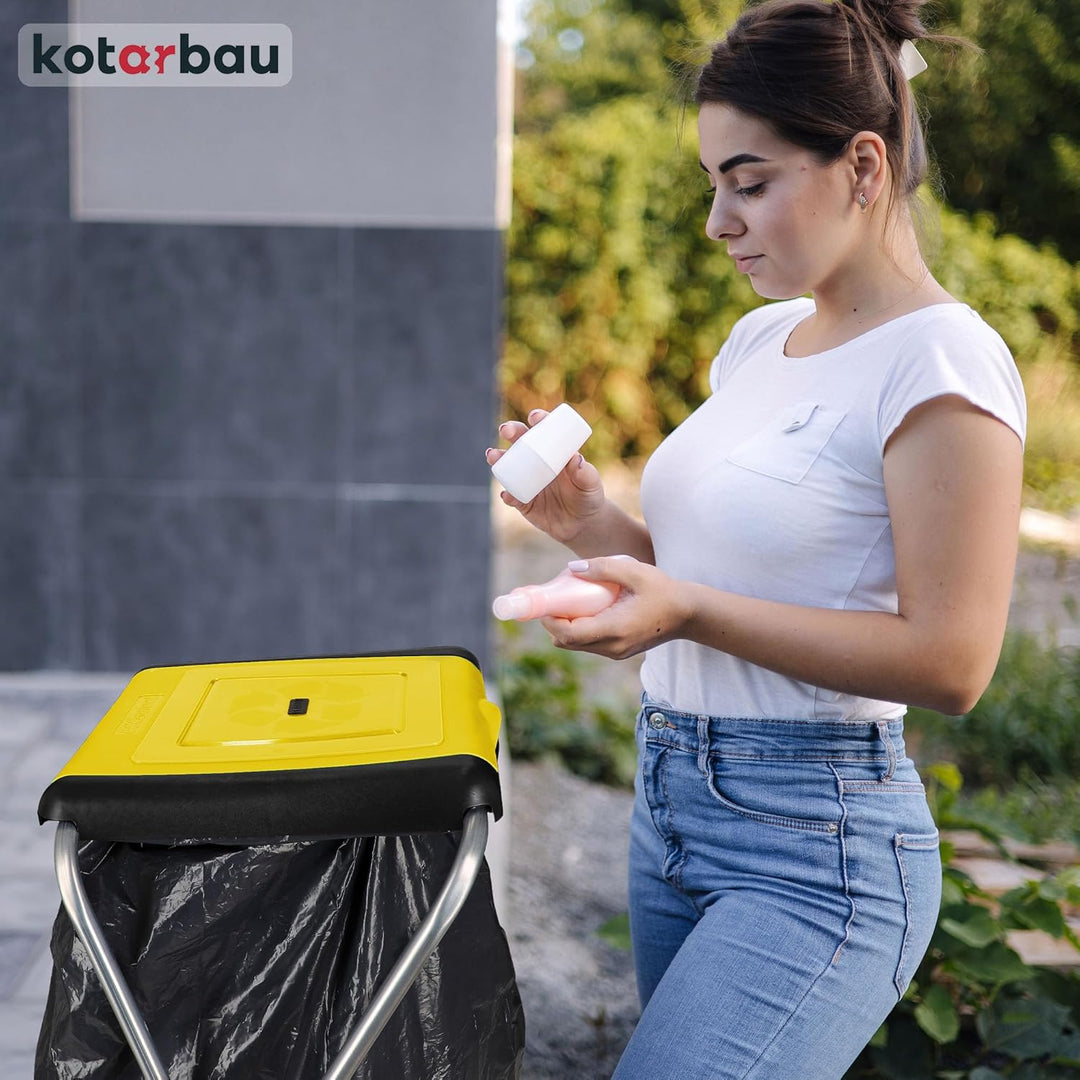 KOTARBAU® Müllsackständer 1 Fach Müllbehälter 33 x 45 x 85 cm Gelber Sack Ständer Metall Plastikmüll