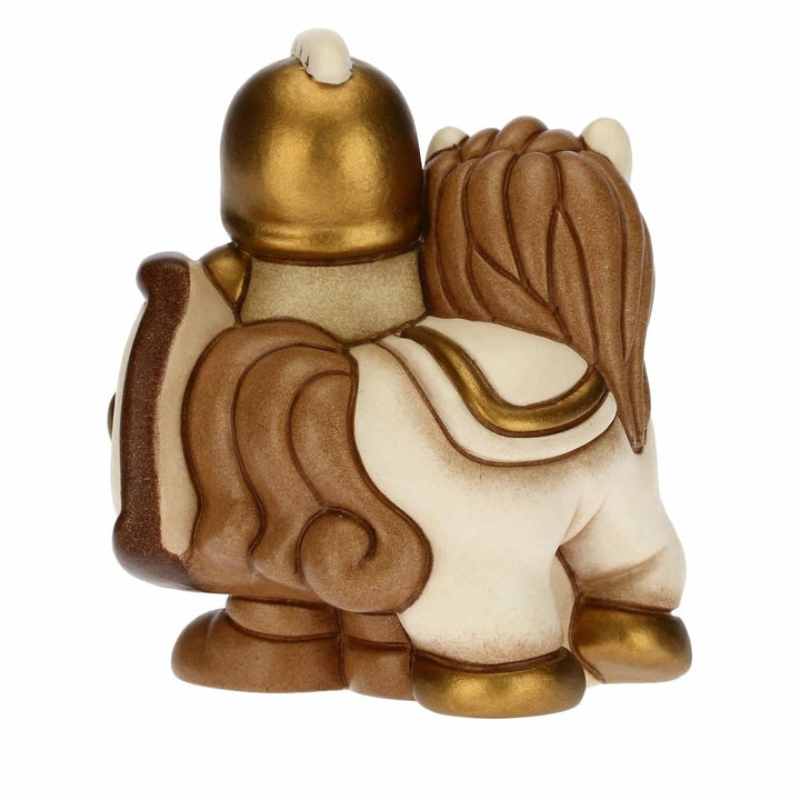 THUN - Figur Soldat Krippe mit Pferd - Weihnachtsdekoration Haus - Klassische Krippe, weisse Variant