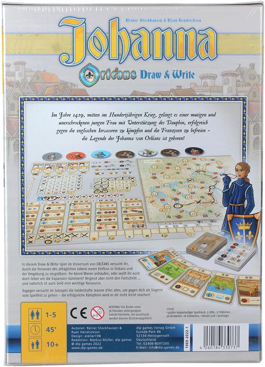 dlp games DLP01069 Johanna - Orléans Draw & Write (Deutsche Ausgabe) Brettspiele