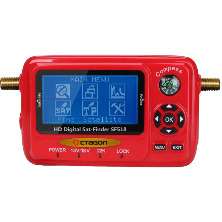 OCTAGON SAT FINDER Messgerät SF 518 LCD HD HDTV USB 2.0 Spektrum DVB-S und DVB-S2 DIGITAL