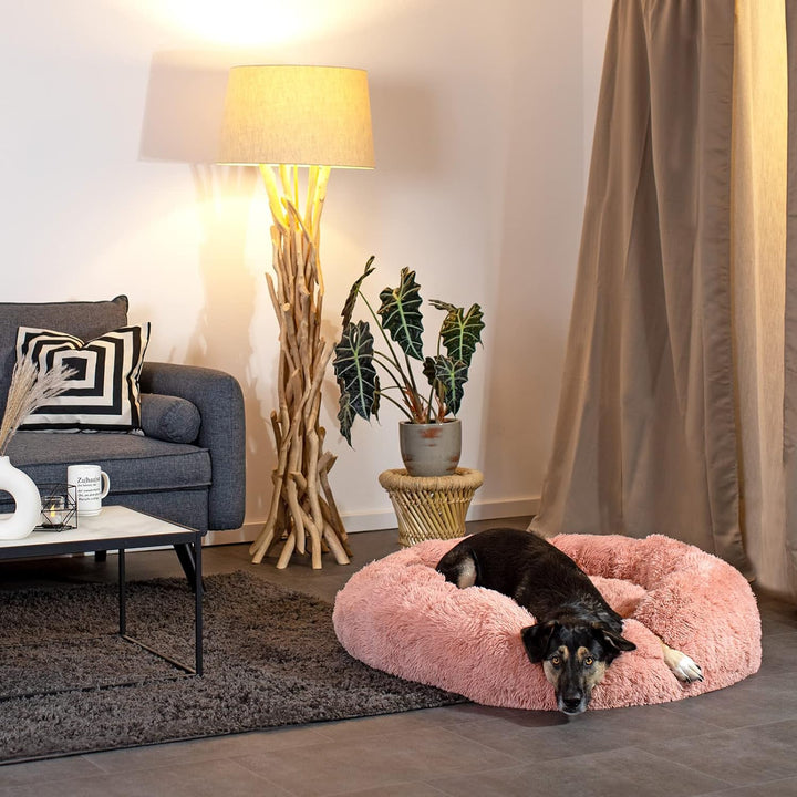 lionto Hundebett rund Hundekissen Hundesofa Katzenbett Donut, (3XL) 100 cm Ø rosa L 100 x B 100 x H