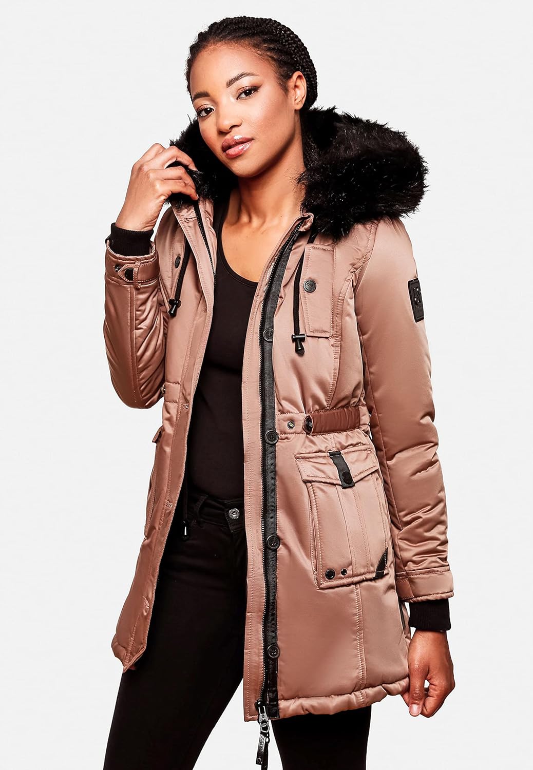 Navahoo Damen warmer Winterparka mit Kapuze Luluna Prc XS-XXL XS Terracotta, XS Terracotta