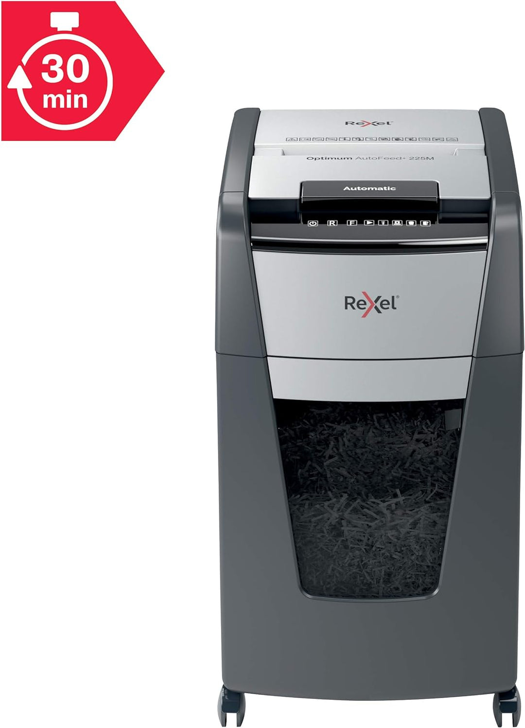 Rexel Optimum AutoFeed+ 225M Automatischer Aktenvernichter, 225 Blatt automatisch, Sicherheitsstufe