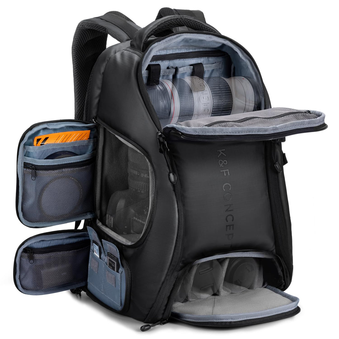 K&amp;F CONCEPT Kamerarucksack wasserdicht Fotorucksack für Canon Nikon Sony Spiegelreflexkameras, Drohn