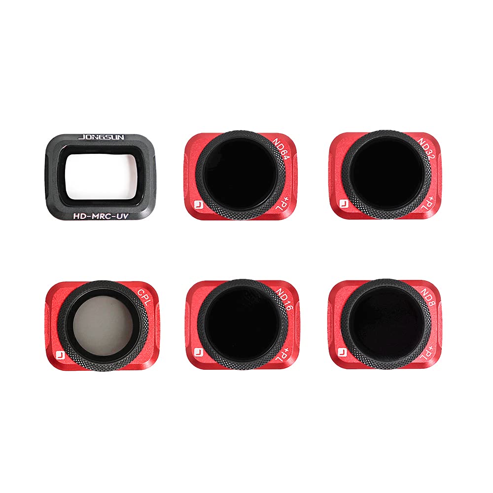 JONGSUN 6Pack ND Filter Set (UV CPL ND8/PL ND16/PL ND32/PL ND64/PL) Kompatibel mit DJI Mavic Air 2 D