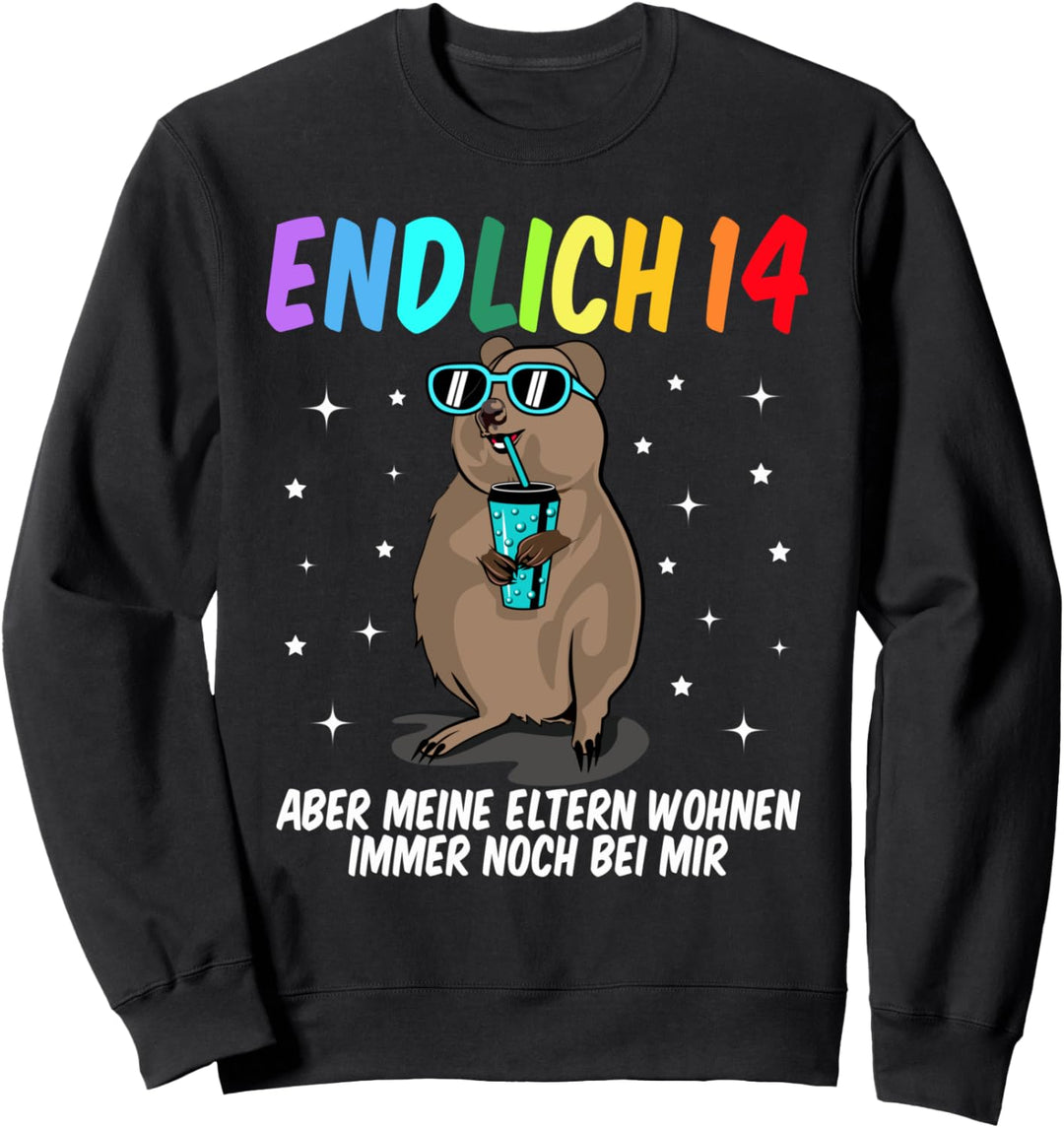14. Geburtstag Mädchen Junge lustig - Endlich 14 Quokka Sweatshirt
