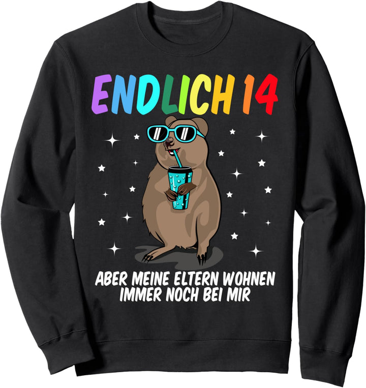 14. Geburtstag Mädchen Junge lustig - Endlich 14 Quokka Sweatshirt
