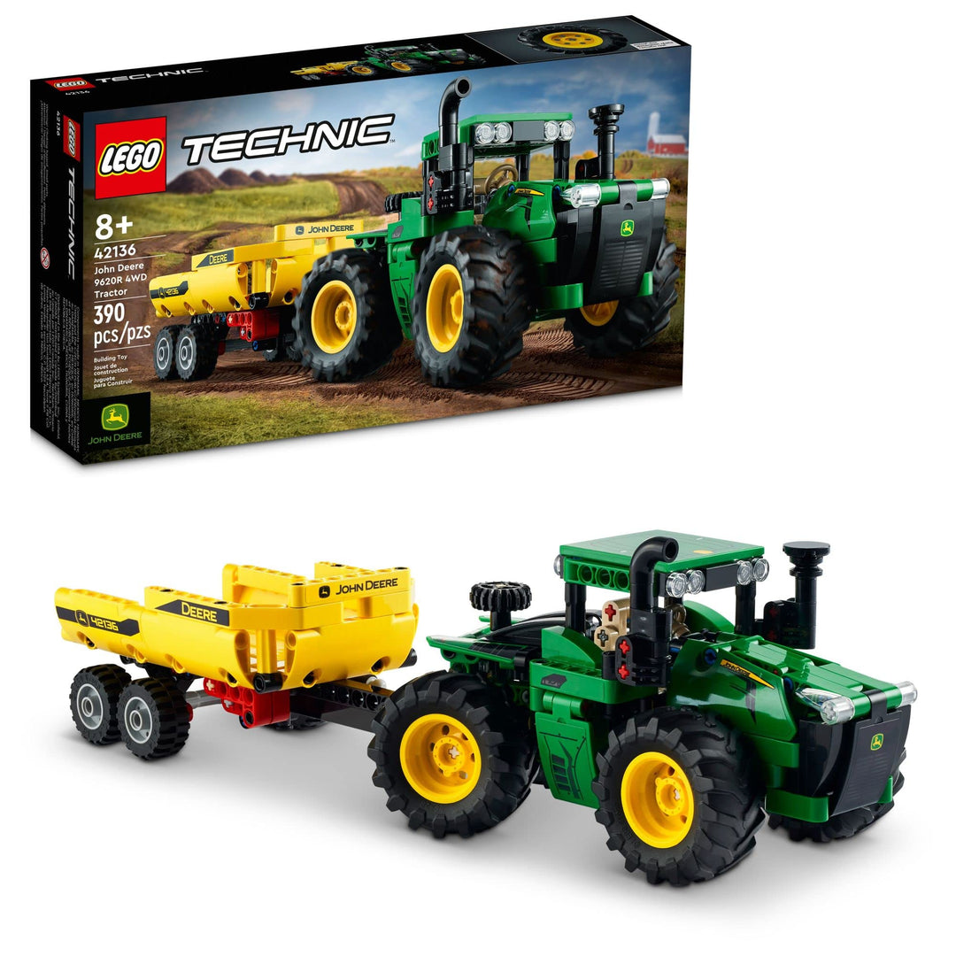 LEGO Technic John Deere 9620R 4WD Tractor, mit kippbarem Anhänger, klassisches Bauernhofspielzeug fü