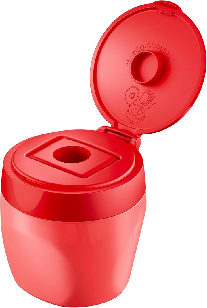 STABILO - Robuster Dosenspitzer - woody 3 in 1 Spitzer - für extradicke Stifte - rot 1er Pack woody