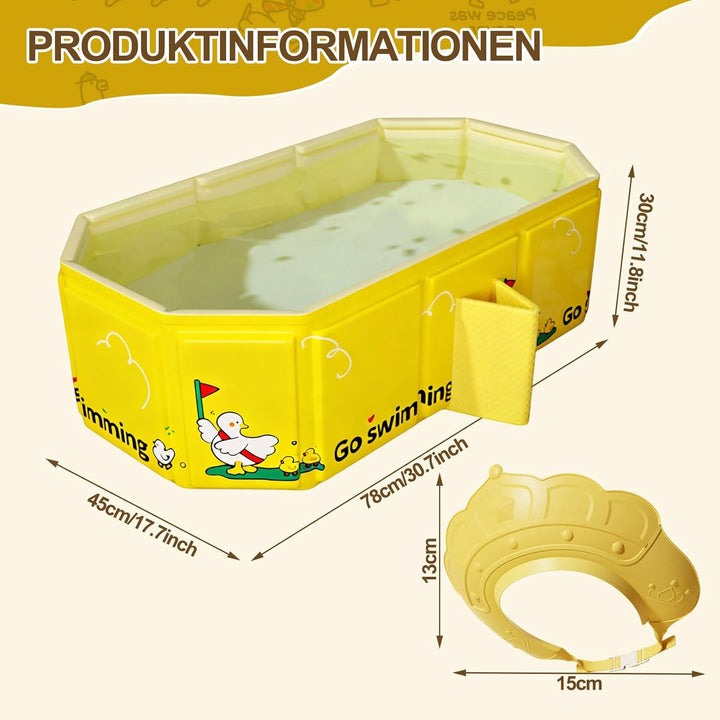 Faltbare Badewanne für Kinder - Tragbare Badewanne Grosse Kleinkindbadewanne mit Ablassventil Tragba
