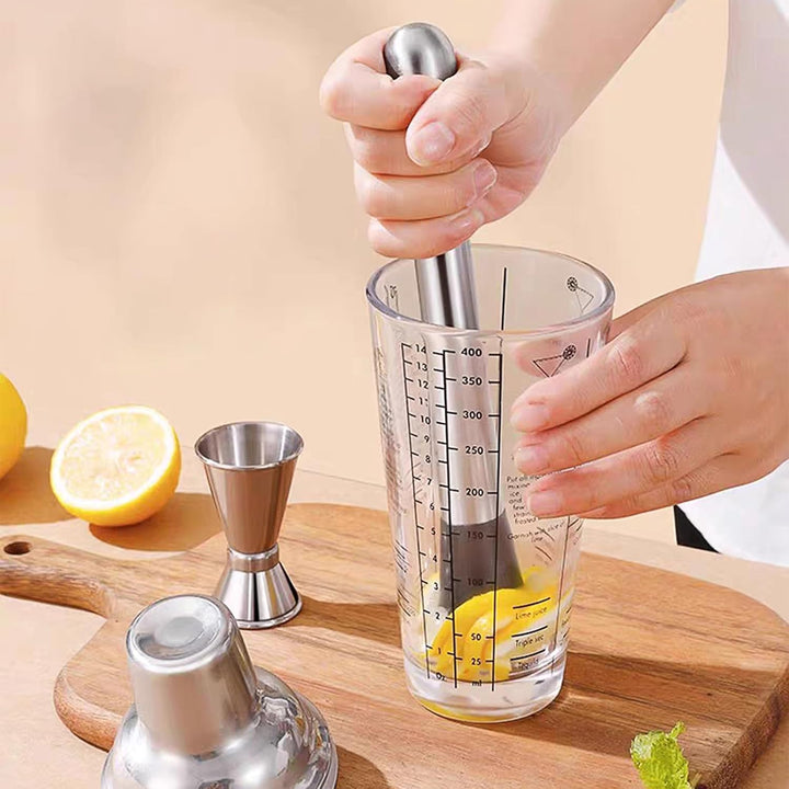 Cocktail Shaker, 400ml Professional Glas Cocktail Set, Cocktailshaker Zubehör Messbecher Coctail Mix