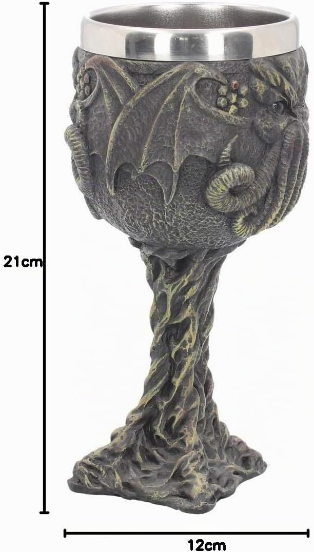 Nemesis Now Cthulhus Durstkelch, 21 cm, Grün, Harz mit Edelstahl-Einsatz