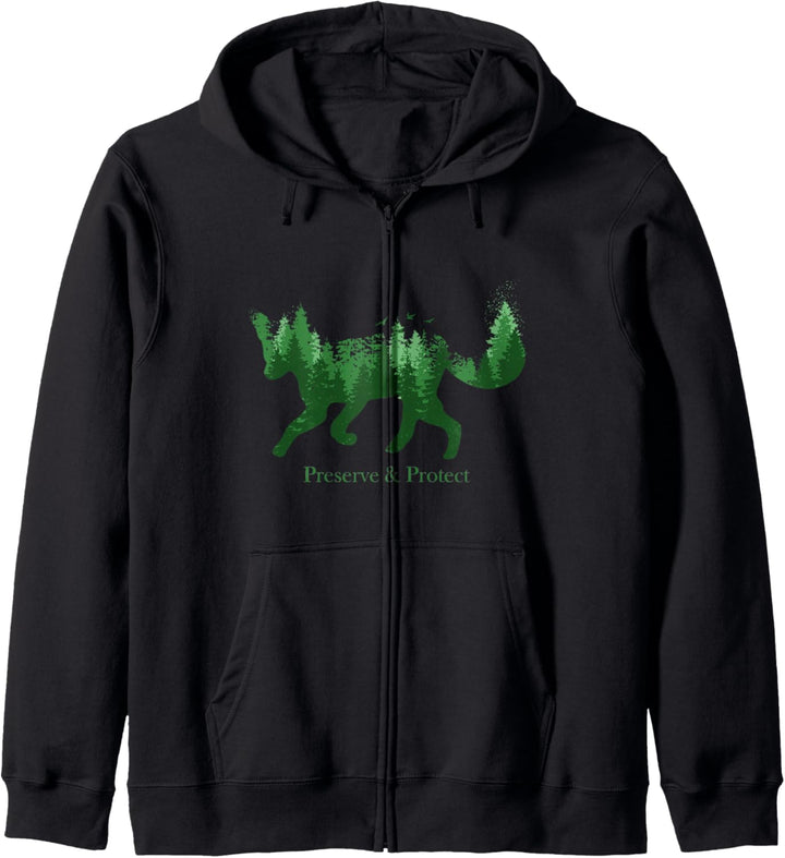 Fuchs Silhouette Preserve & Protect Umweltschutz Klimaschutz Kapuzenjacke