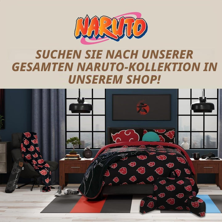 Franco Naruto Anime Akatsuki Cloud Bettwäsche, superweich und gemütlich, tragbar, Kapuze, 177,8 x 12