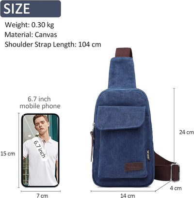 DORRISO Mode Herren Brusttasche Elegant Umhängetasche Reise Schultertasche Leichte Casual Urlaub Wan