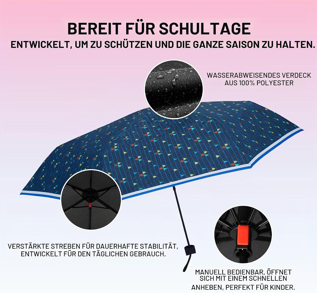 Knirps Rookie manual Kinder Regenschirm triple blue, 90 cm, Triple Blue