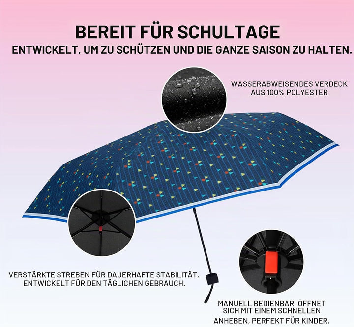 Knirps Rookie manual Kinder Regenschirm triple blue, 90 cm, Triple Blue