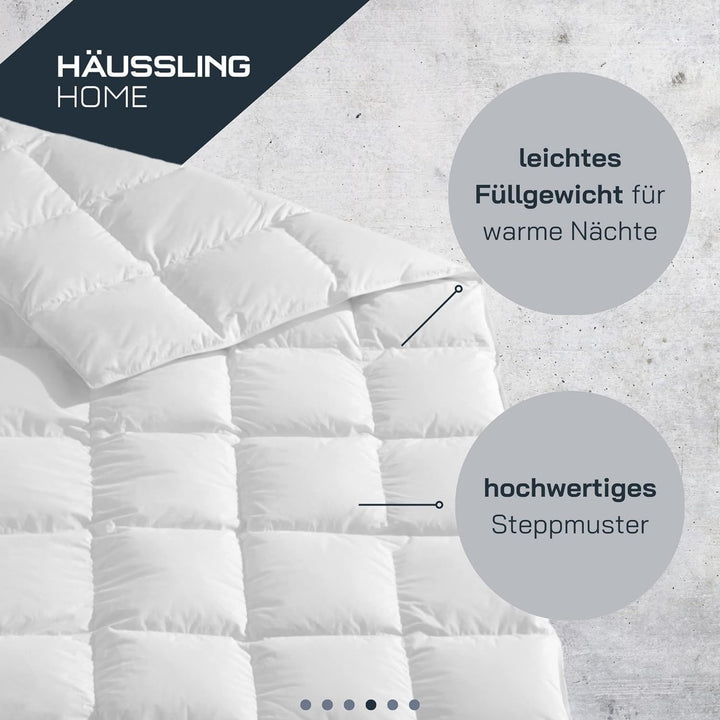 Häussling Home Sommer Daunendecke 220x240 cm | Sommerdecke, Daunendecke Sommer, Made in Germany, 90%