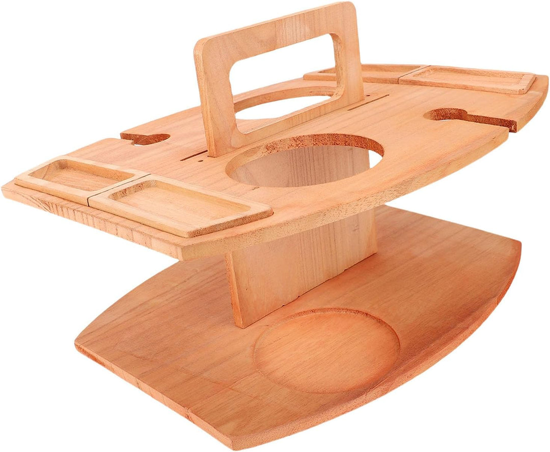 Syrisora Klapper Weinpicknicktisch, Paulownia Wood Wine Stand für Aussen- und Leichtgewichten Tragba