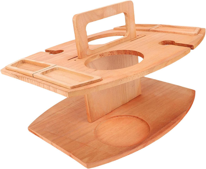 Syrisora Klapper Weinpicknicktisch, Paulownia Wood Wine Stand für Aussen- und Leichtgewichten Tragba