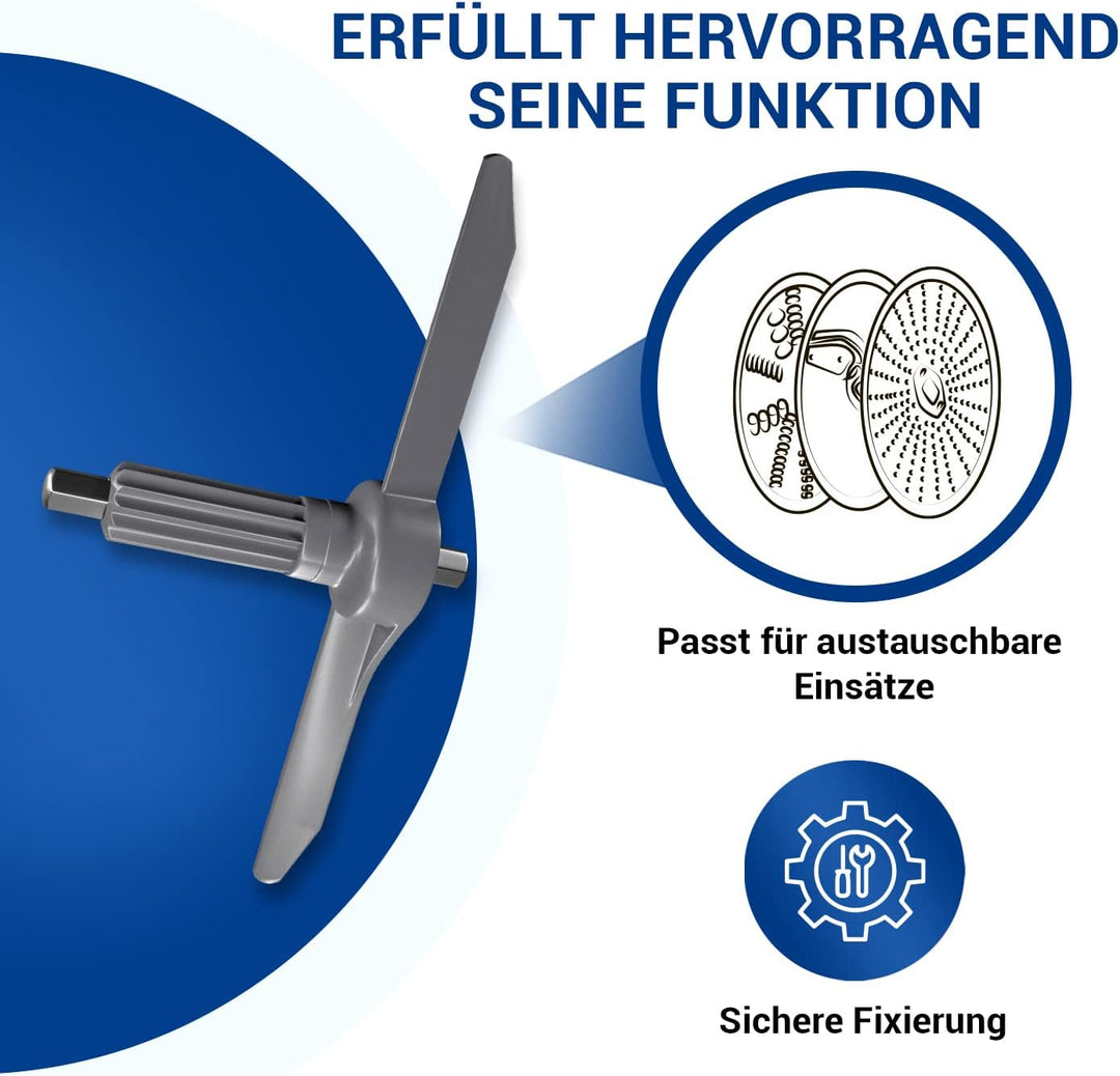 VIOKS Durchlaufschnitzlerflügel Ersatz für Bosch MUM Zubehör 10000314 Mitnehmer Achse für Küchenmasc