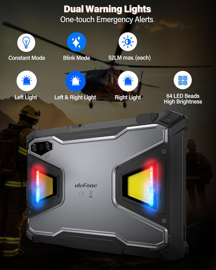 Ulefone Armor Pad 5 Pro 5G Outdoor Tablet 5G Mit 24200mAh Akku, Android 15, Dimensity 7400X, 32GB+51