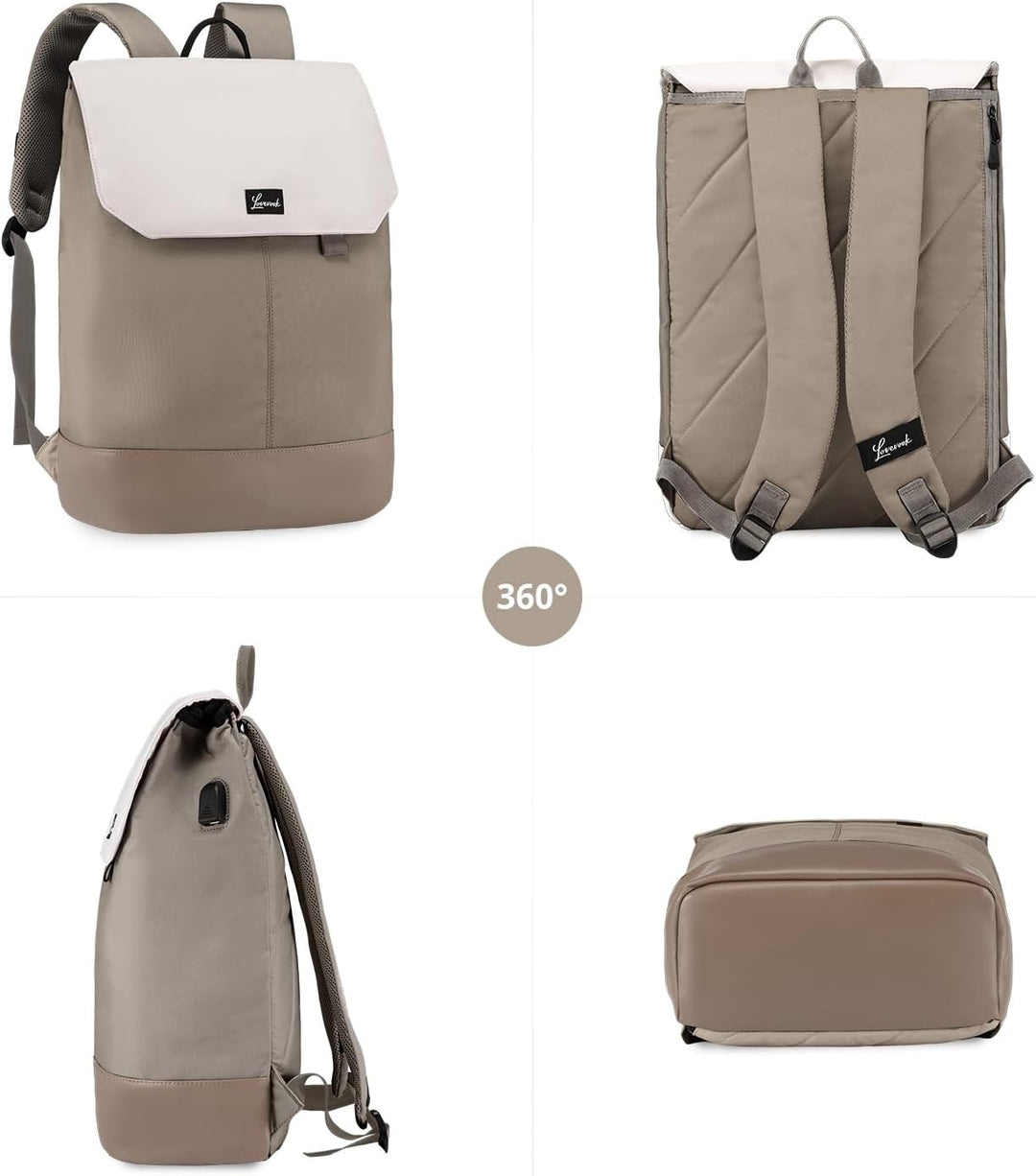 LOVEVOOK Rucksack Damen, Gross Wasserdichter Laptop Daypack Reiserucksack Arbeitstasche Elegant mit