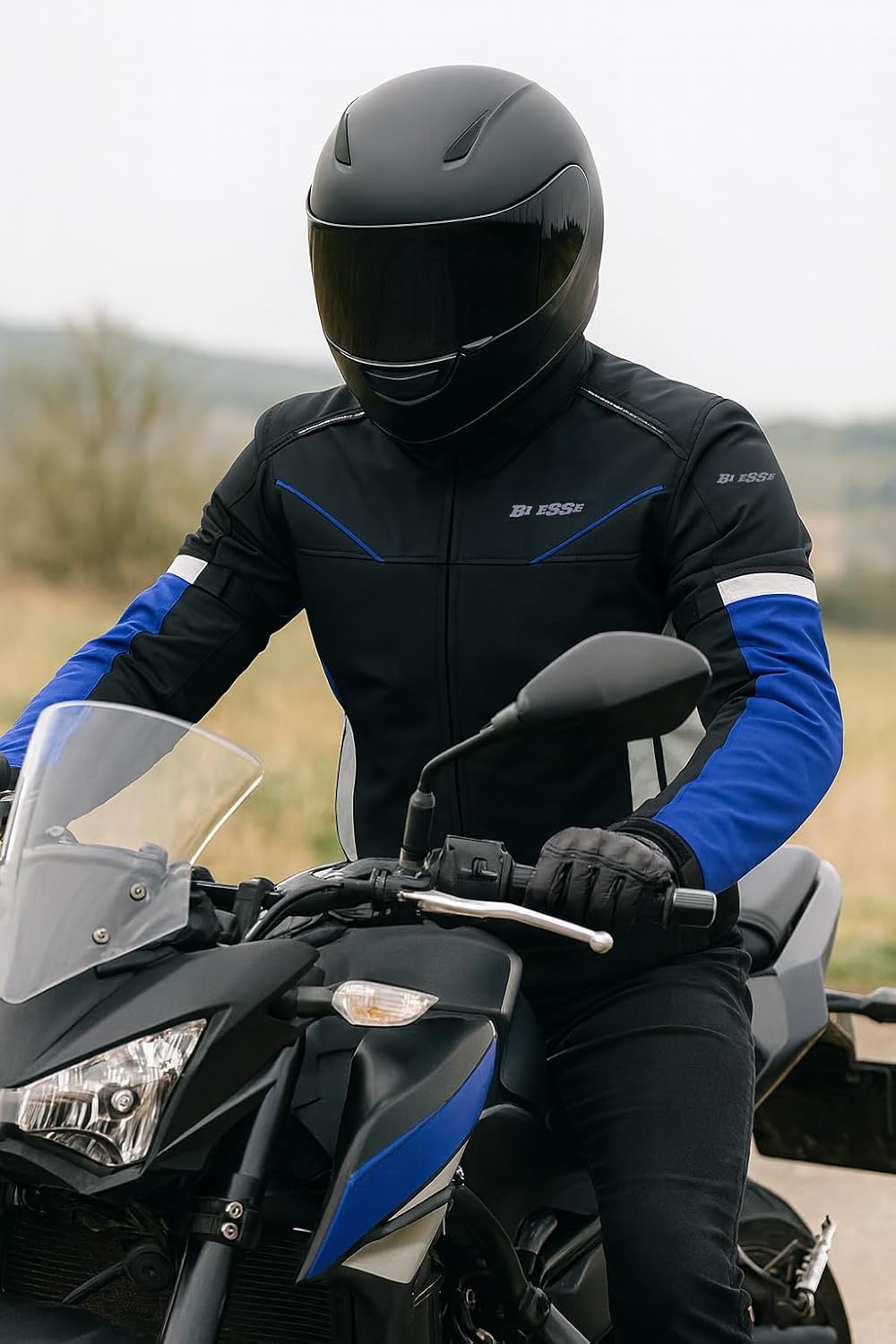 BI ESSE Jacke aus Stoff für Motorrad, Scooter, Reisen, belüftet, Blau XS Blau, XS Blau