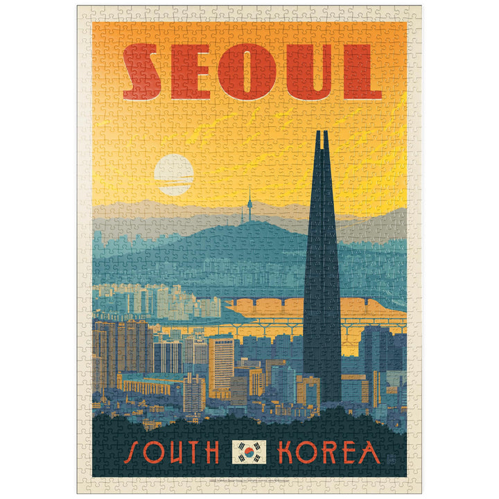 Südkorea: Seoul, Vintage Poster - Premium 1000 Teile Puzzle - MyPuzzle Sonderkollektion von Anderson