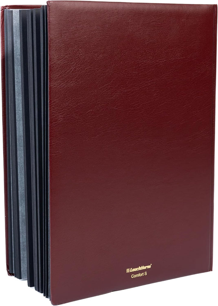 Leuchtturm 313944 Ordner DIN A4, 64 schwarze Seiten, Deckel, rot