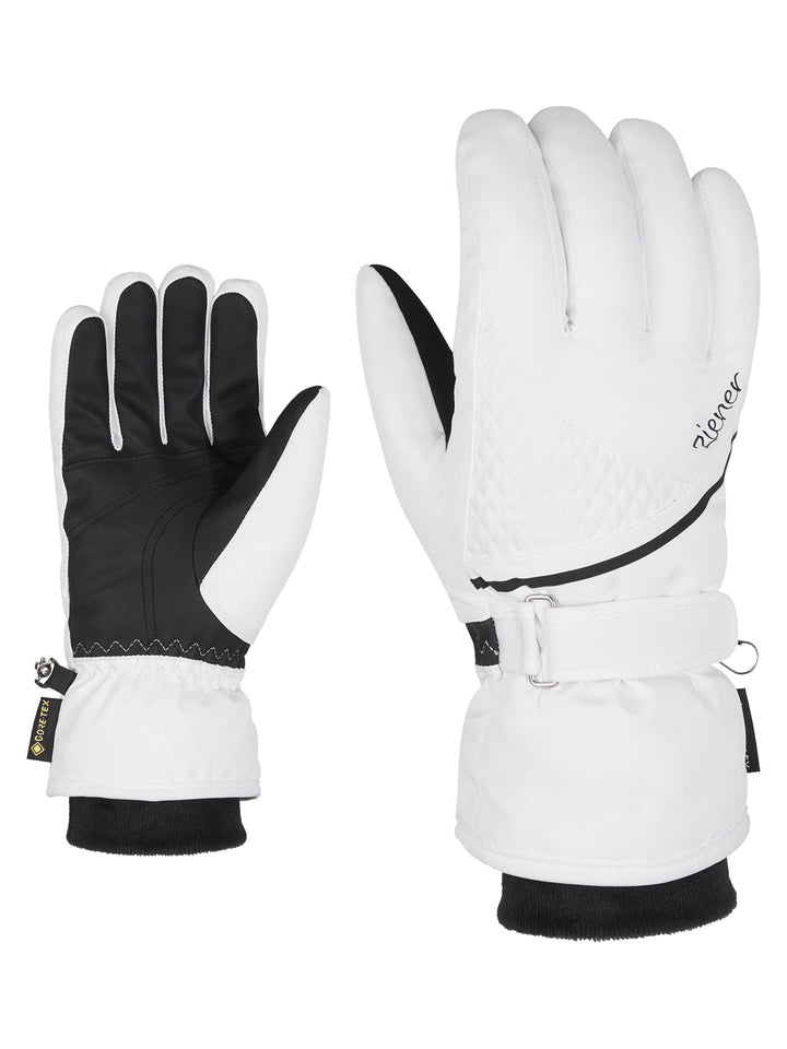 Ziener Damen Kiana Ski-Handschuhe/Wintersport | wasserdicht, atmungsaktiv, warm, Gore-Tex, , 8.5 Wei